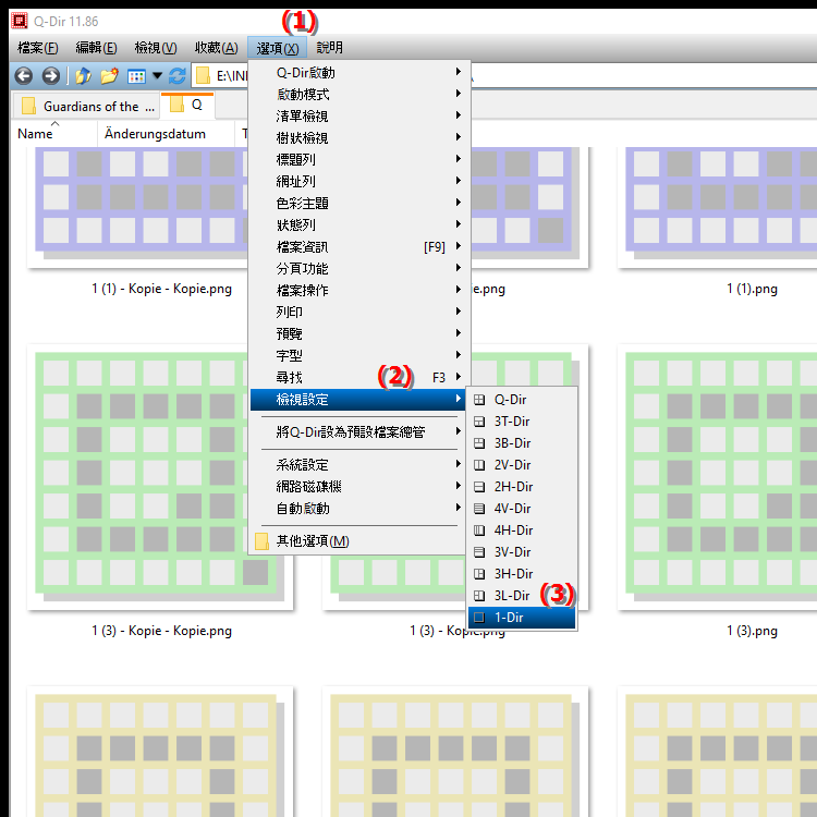 什麼是四檔案總管 Q Dir 中的 1 Dir 視圖